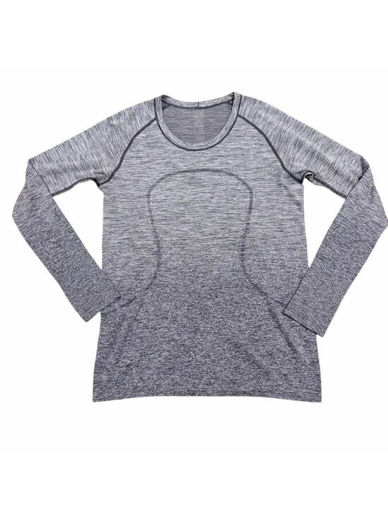 lululemon athletica Tops - Lululemon Swiftly Tech Long Sleeve Crew Grey Ombre Size 12